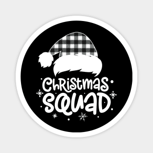 Christmas Squad Buffalo Plaid Santa Hat Family Matching Pajama Magnet